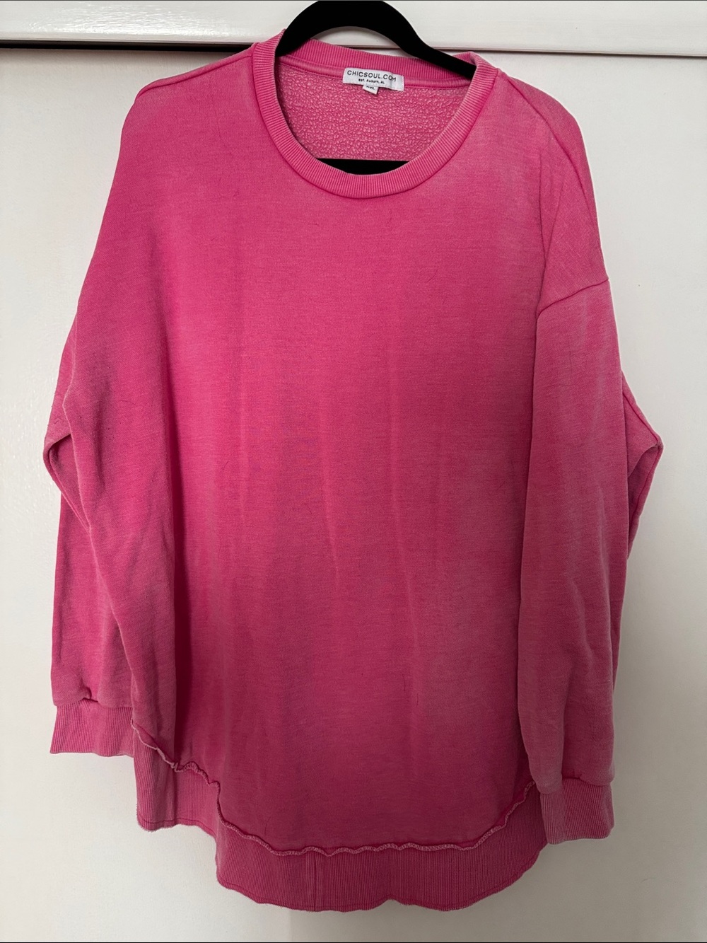 CHICSOUL Relaxed Pink Crewneck Sweatshirt